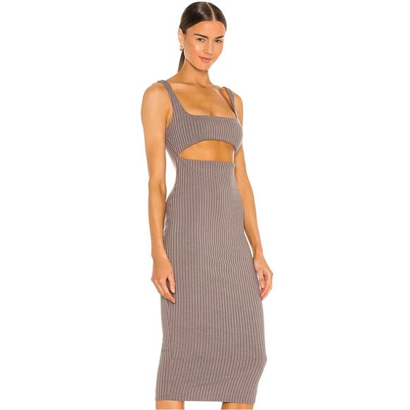 Revolve H:ours Dahlia Midi Dress in Charcoal NWT Size Small - Picture 1 of 3